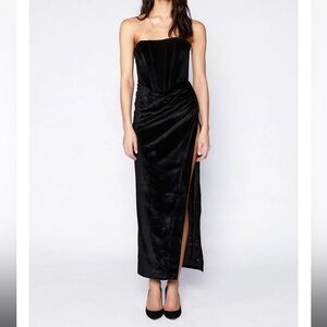 Bardot Black Strapless Midi Dress